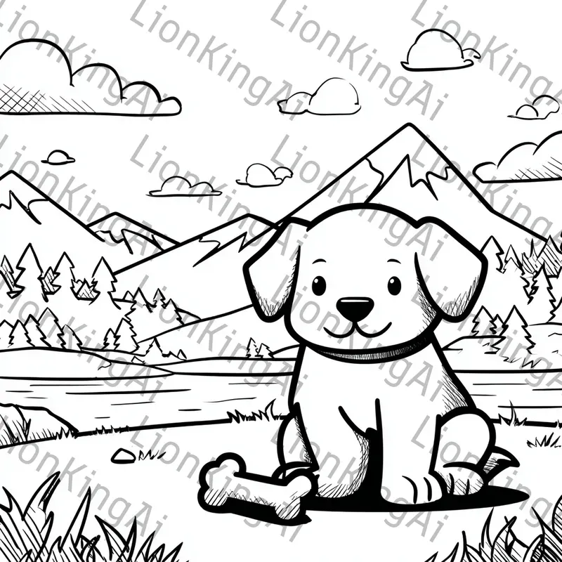 Animals In Landscape Coloring Pages