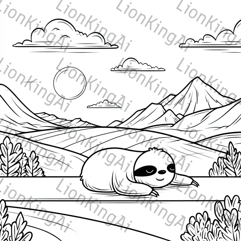 Animals In Landscape Coloring Pages