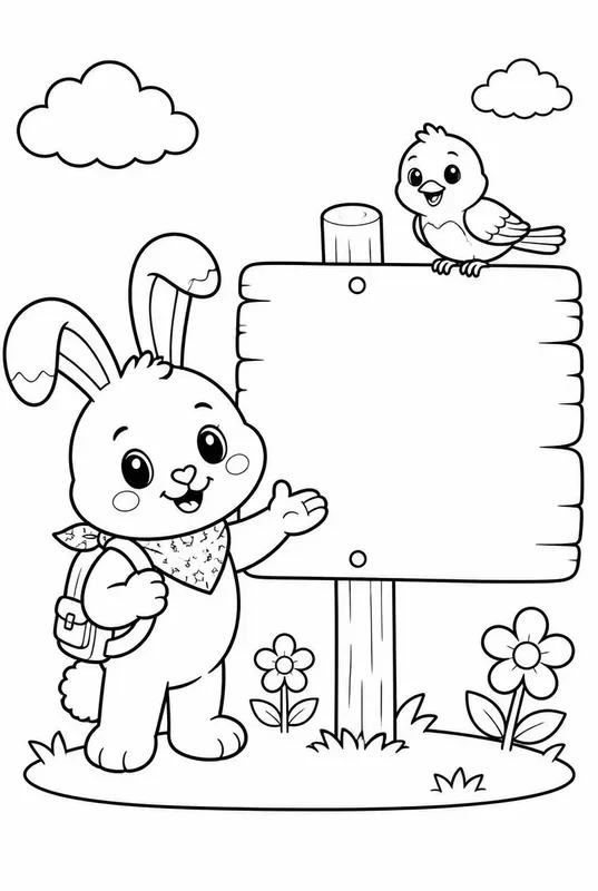 Preschool Coloring Book Pages With Bunnies