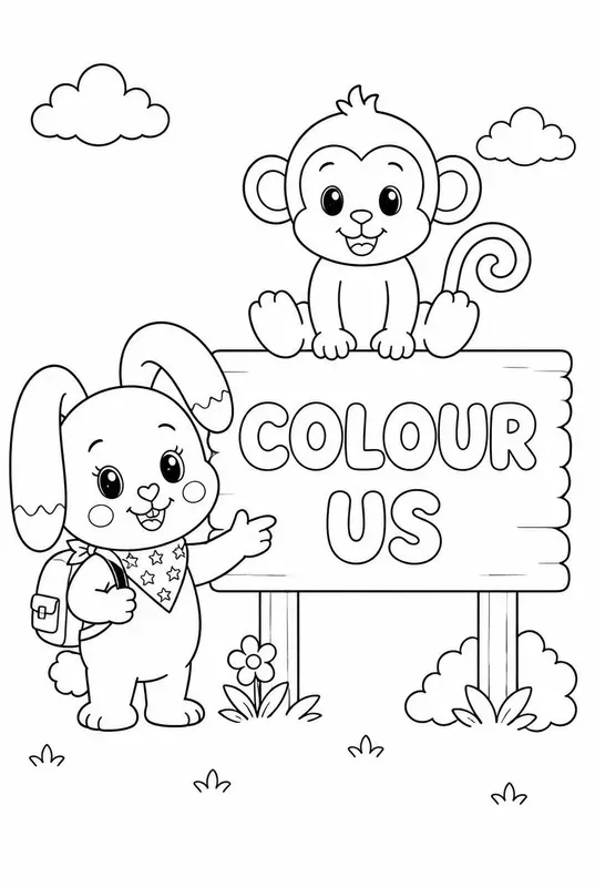 Preschool Coloring Book Pages With Bunnies