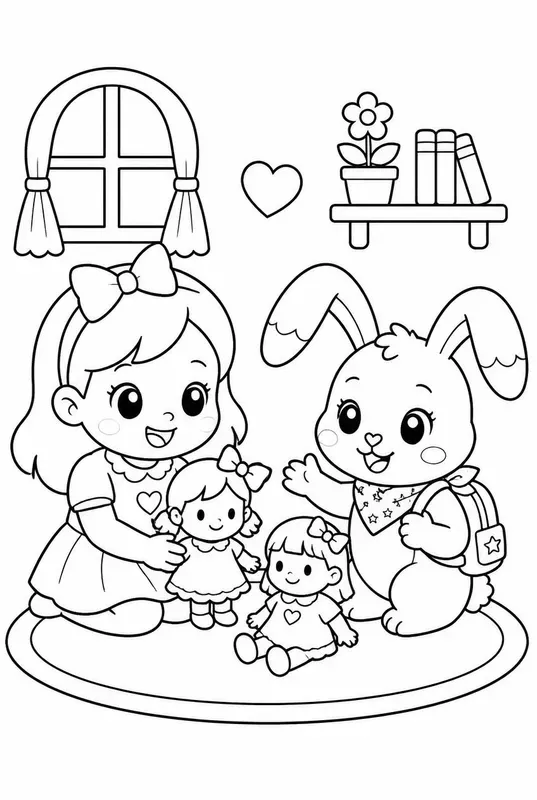 Preschool Coloring Book Pages With Bunnies