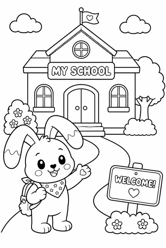Preschool Coloring Book Pages With Bunnies