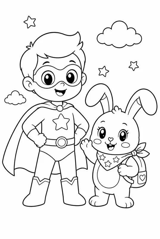 Preschool Coloring Book Pages With Bunnies