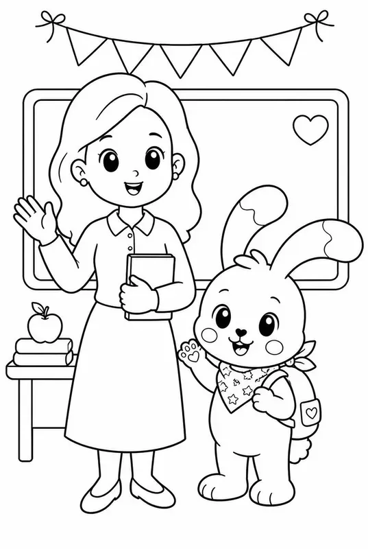 Preschool Coloring Book Pages With Bunnies