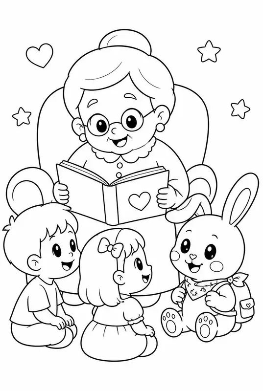 Preschool Coloring Book Pages With Bunnies