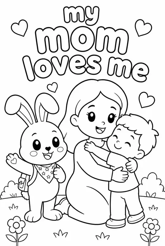 Preschool Coloring Book Pages With Bunnies