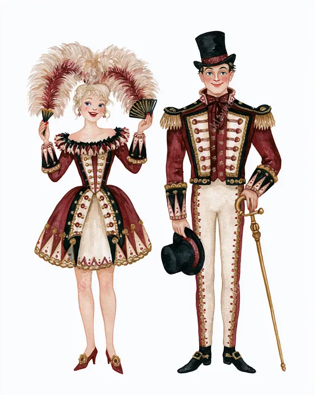 Whimsical Circus Watercolor Cliparts
