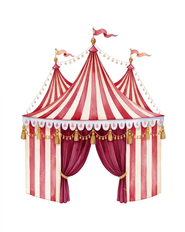 Whimsical Circus Watercolor Cliparts