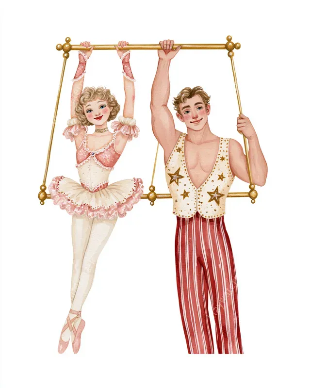 Whimsical Circus Watercolor Cliparts