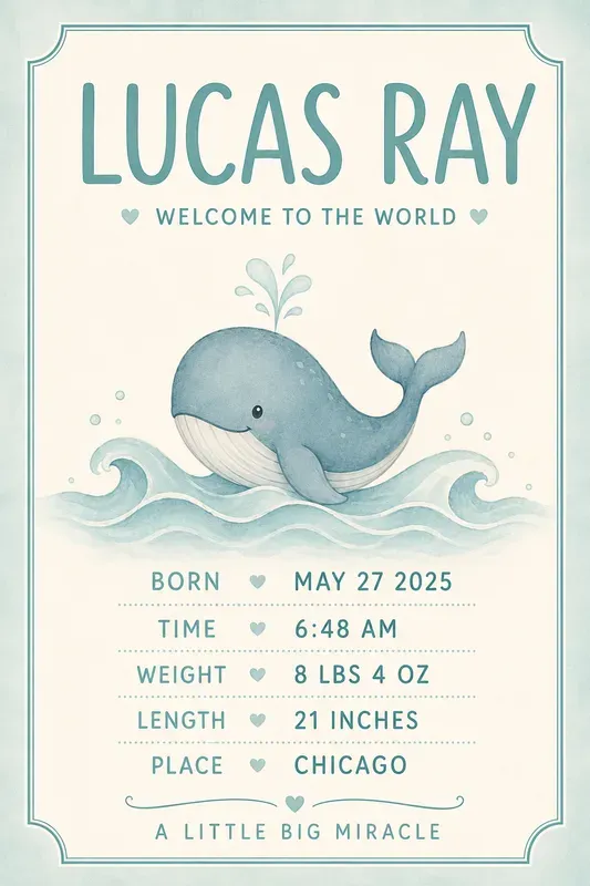 Baby Birth Stats Print Studios