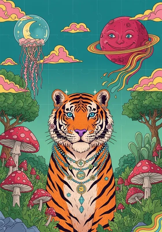 Psychedelic Mystic Animal Worlds