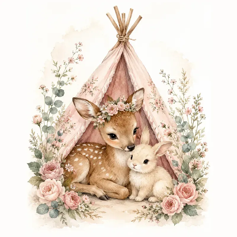 Cozy Watercolor Animal Illustrations