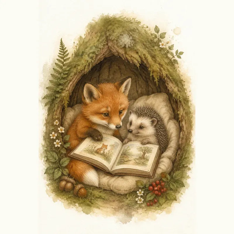 Cozy Watercolor Animal Illustrations
