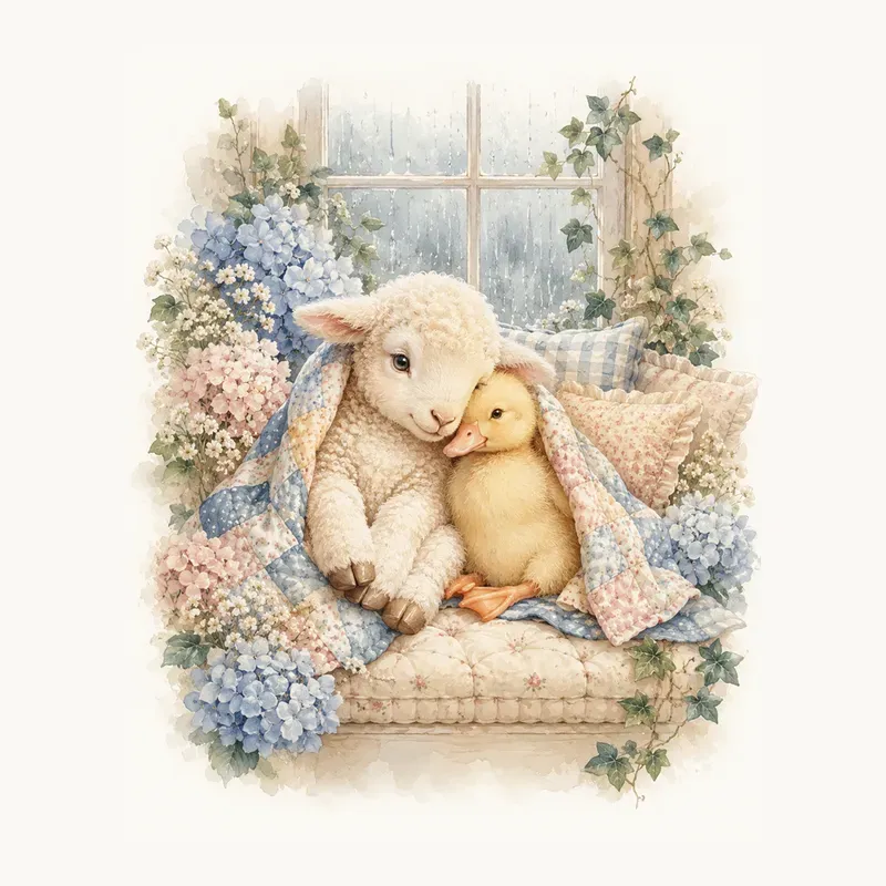 Cozy Watercolor Animal Illustrations