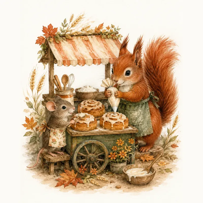 Cozy Watercolor Animal Illustrations