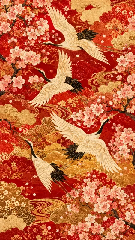 Vintage Refined Vivid Kimono Patterns