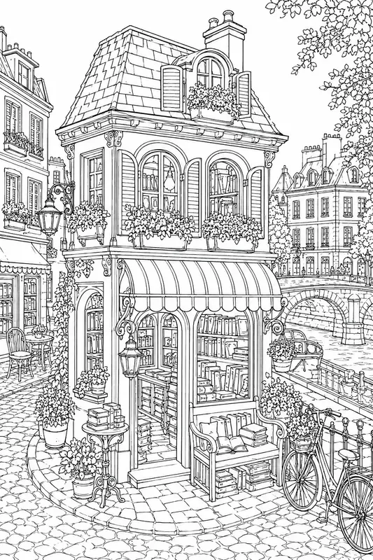 Miniature Parisian Bookshops Adult Lines