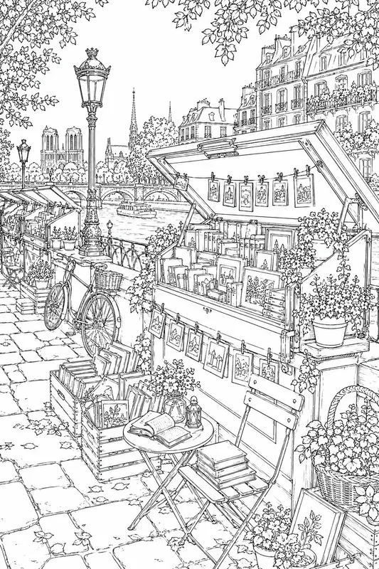 Miniature Parisian Bookshops Adult Lines