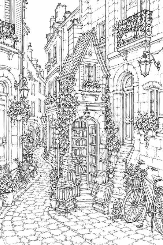 Miniature Parisian Bookshops Adult Lines