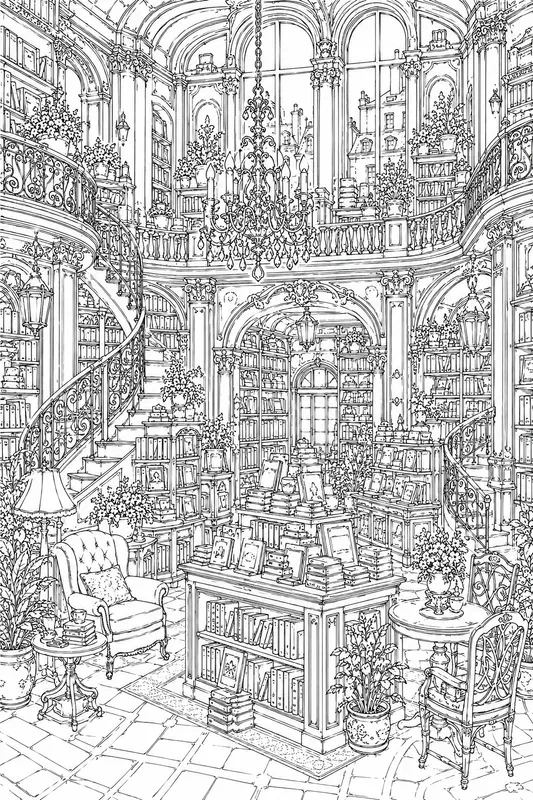 Miniature Parisian Bookshops Adult Lines