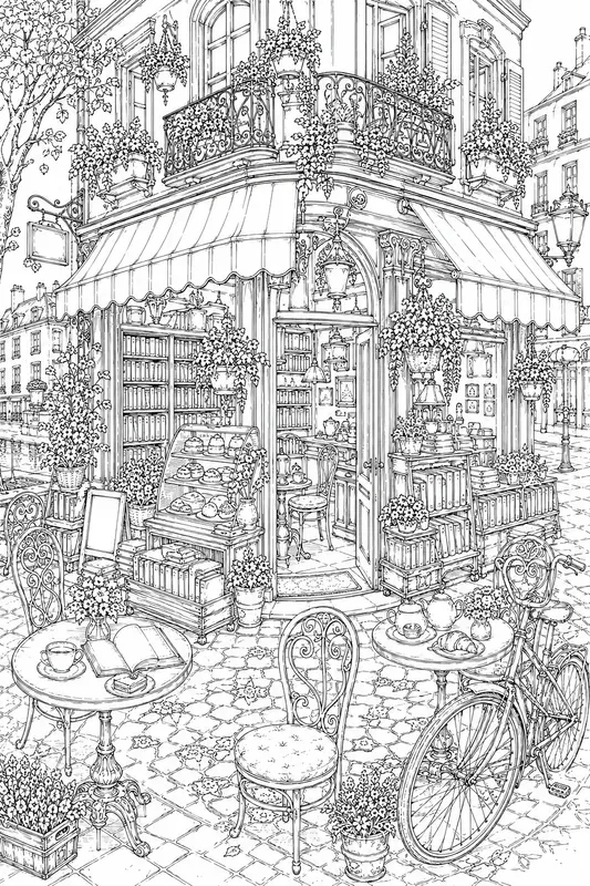 Miniature Parisian Bookshops Adult Lines