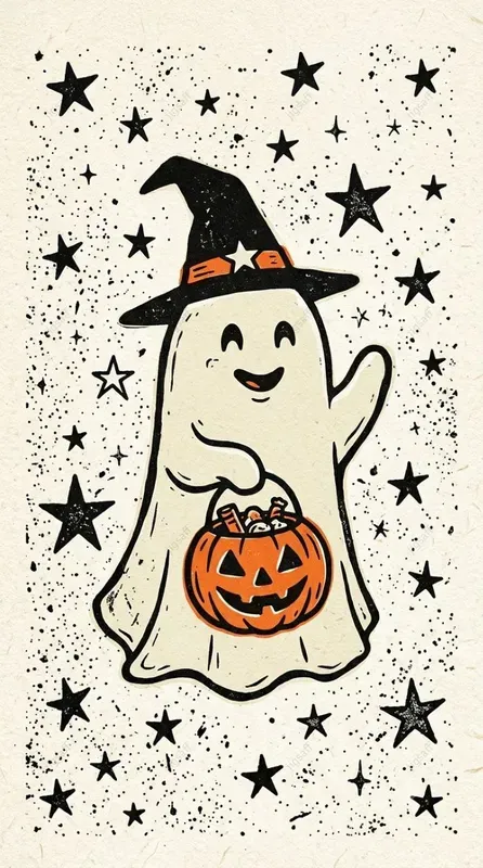 Vintage Halloween Screenprint Art