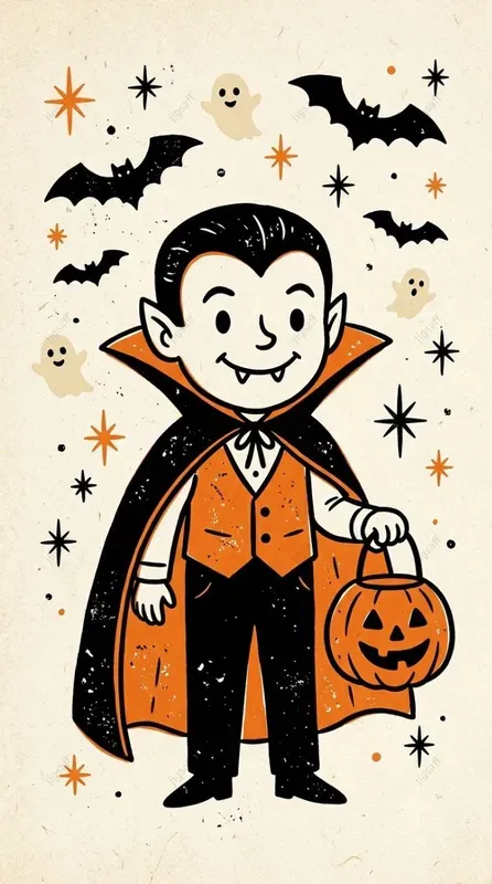 Vintage Halloween Screenprint Art