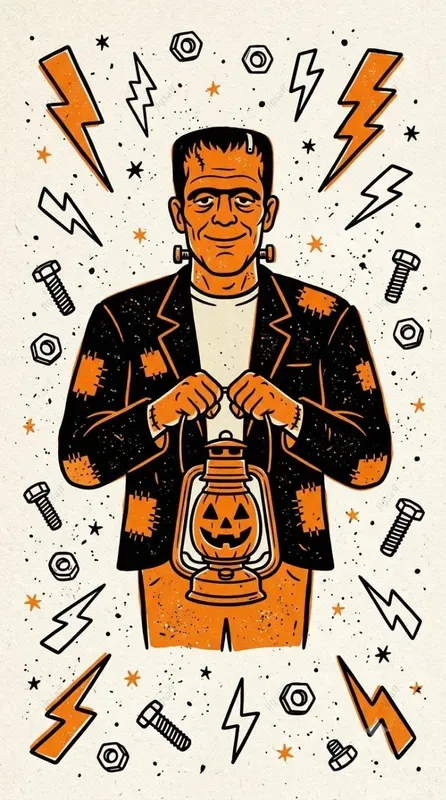 Vintage Halloween Screenprint Art