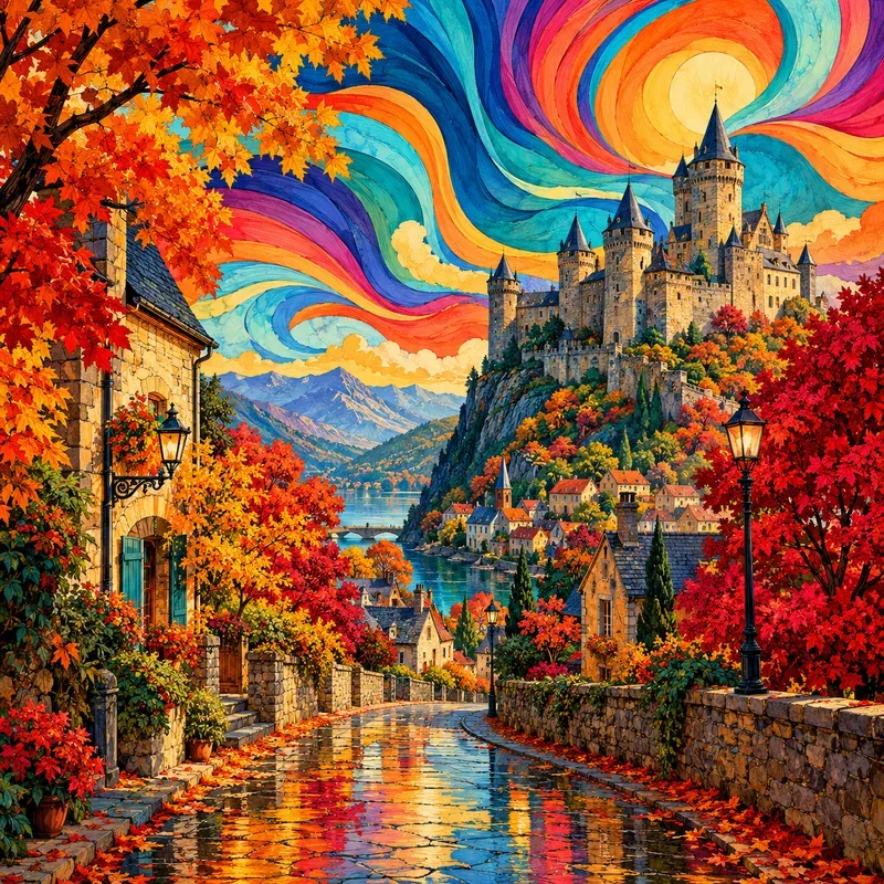 Psychedelic Autumn Cityscapes