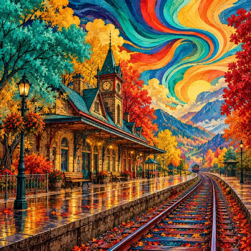 Psychedelic Autumn Cityscapes