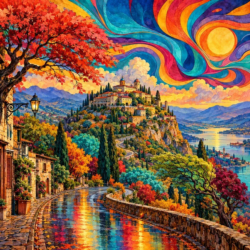 Psychedelic Autumn Cityscapes