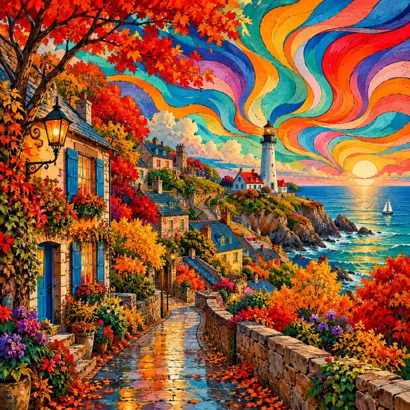 Psychedelic Autumn Cityscapes