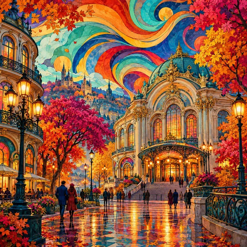 Psychedelic Autumn Cityscapes
