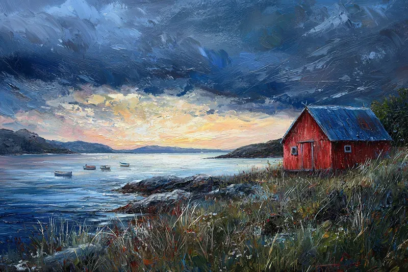 Oil Landscapes In Neoromanticism Style