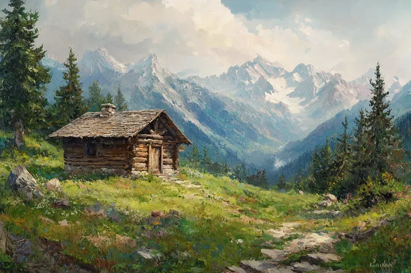 Oil Landscapes In Neoromanticism Style