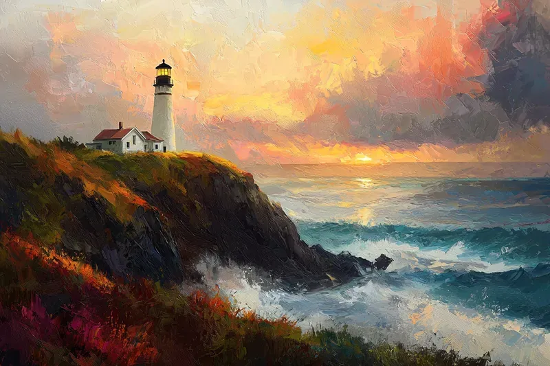 Oil Landscapes In Neoromanticism Style