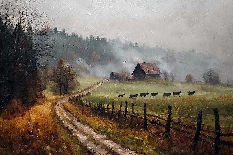 Oil Landscapes In Neoromanticism Style