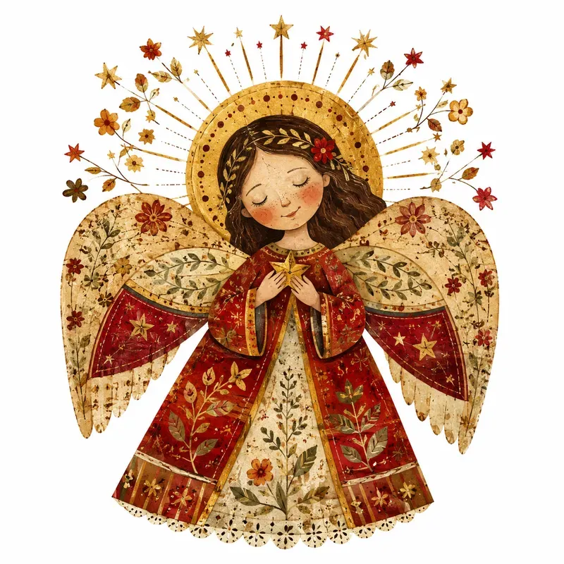 Folkloric Celestial Collage Cliparts