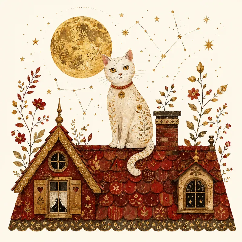 Folkloric Celestial Collage Cliparts