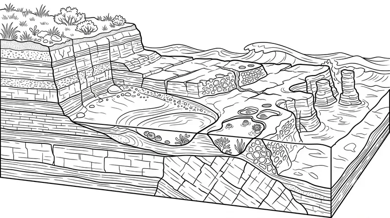 Coastal Geology Coloring Crosscuts