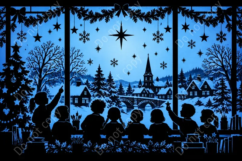 Christmas Window Silhouette Art