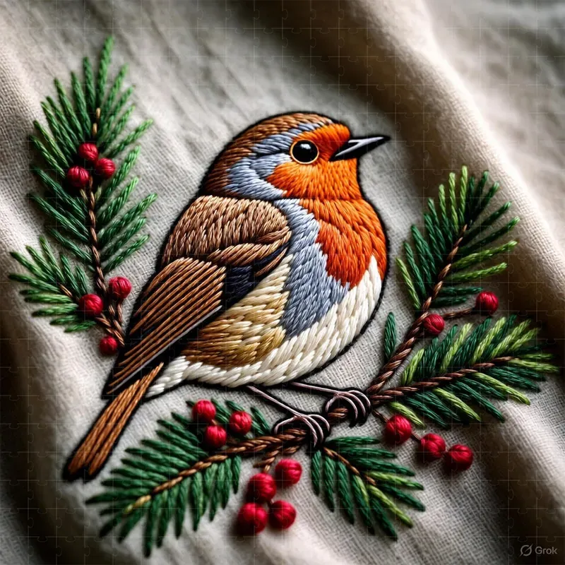 Cozy Christmas Embroidery Art
