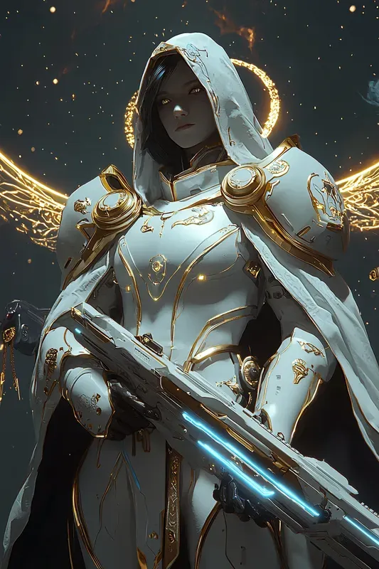 Starforged Paladin Scifi Fantasy Art