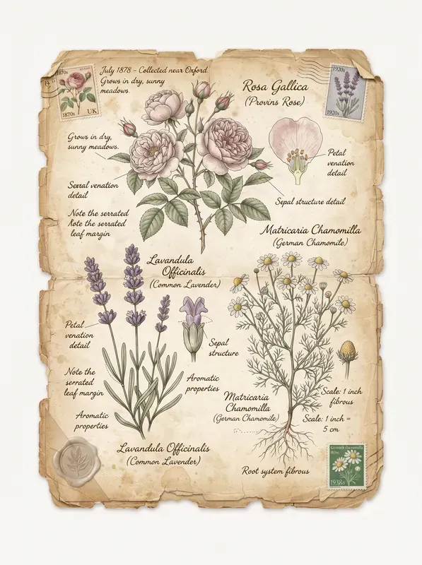 Vintage Botanical Junk Journal Pages