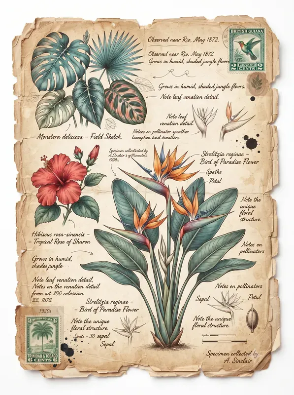 Vintage Botanical Junk Journal Pages