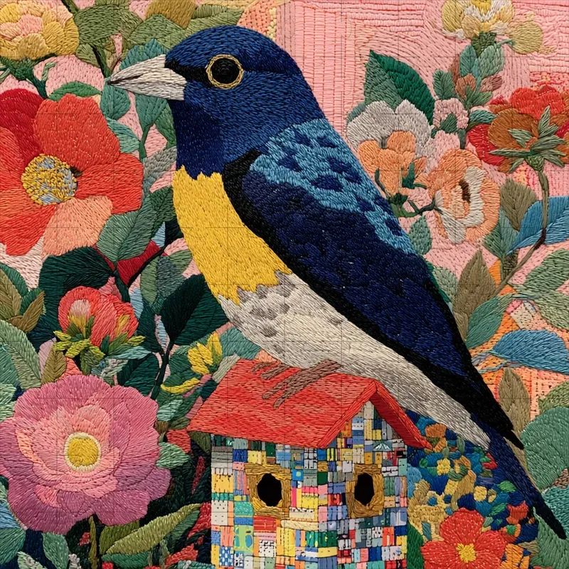 Embroidery Stitch Quilt Folk Charms