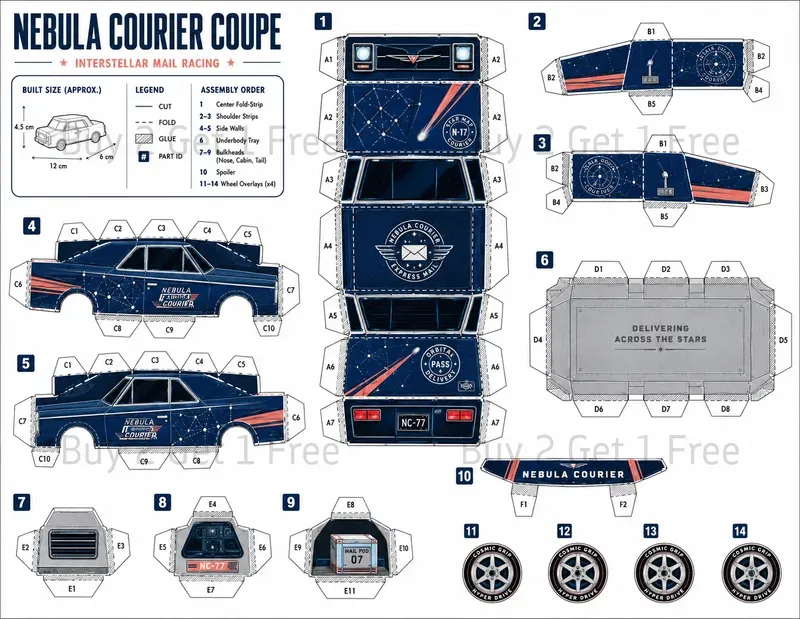 Printable 3D Papercraft Car Kits
