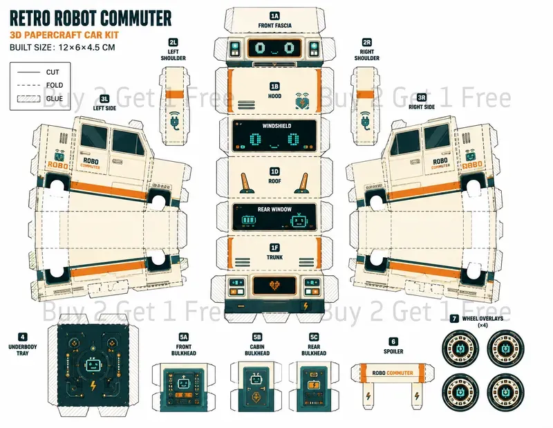 Printable 3D Papercraft Car Kits