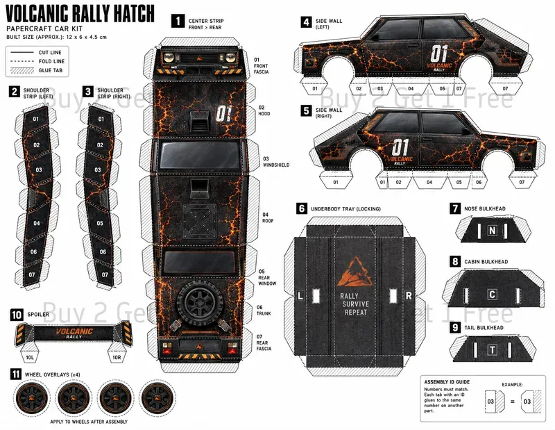 Printable 3D Papercraft Car Kits
