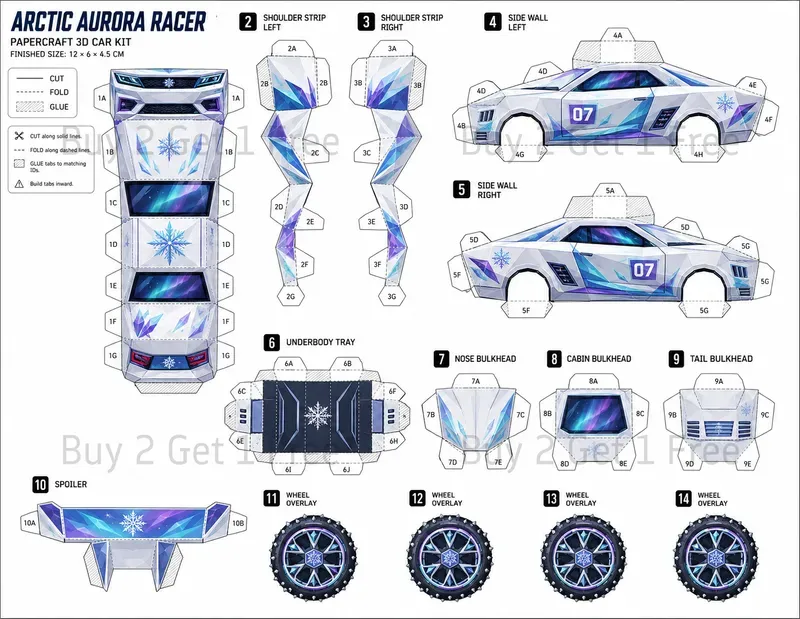 Printable 3D Papercraft Car Kits